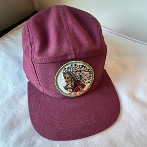 Vintage-Style A.I. Inc. "Indians" Hat - Maroon Snapback